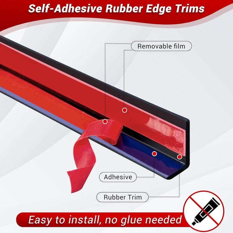 Protalwell Tile Edge Trim, Flexible Rubber L Shaped Small Size Corner Trim, Peel and Stick Edging Trim for Tile and Wall Edges, Table Edge Trim, Black Color, 10Ft - Image 3